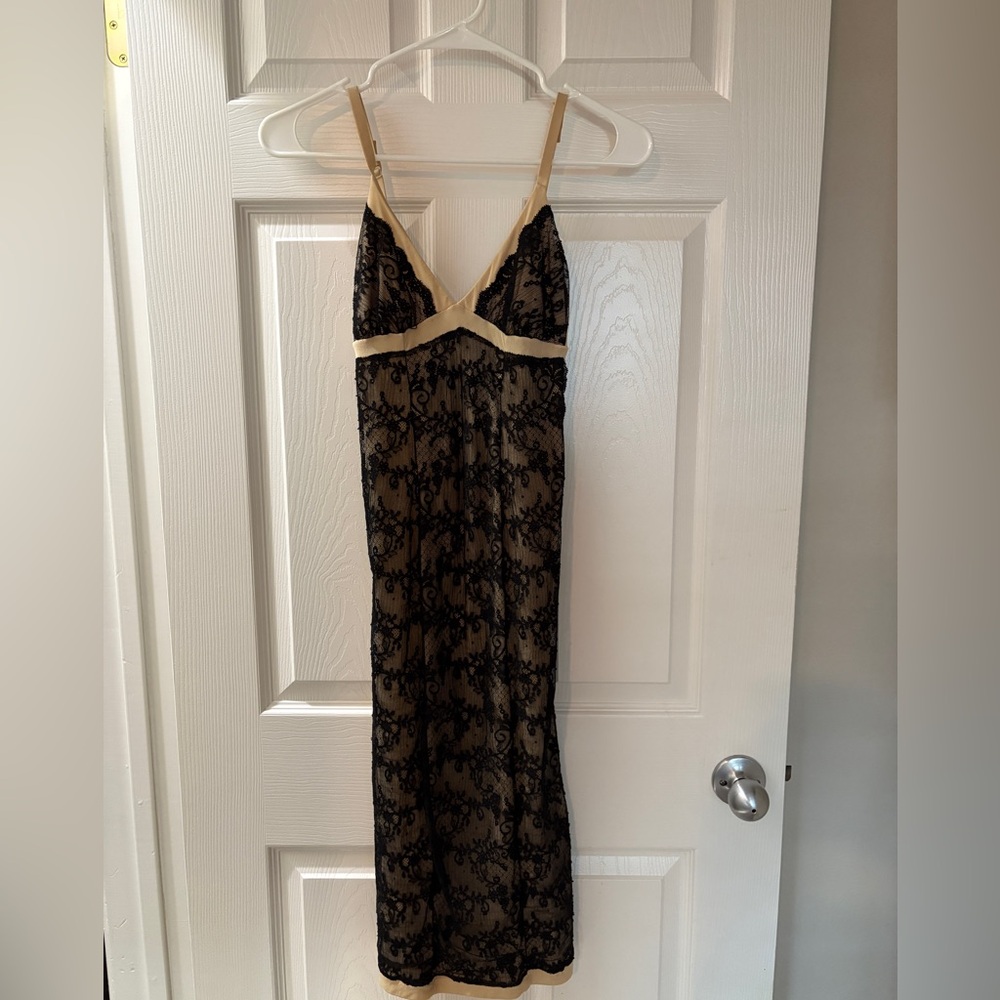 Cosabella Black and Tan Lace dress